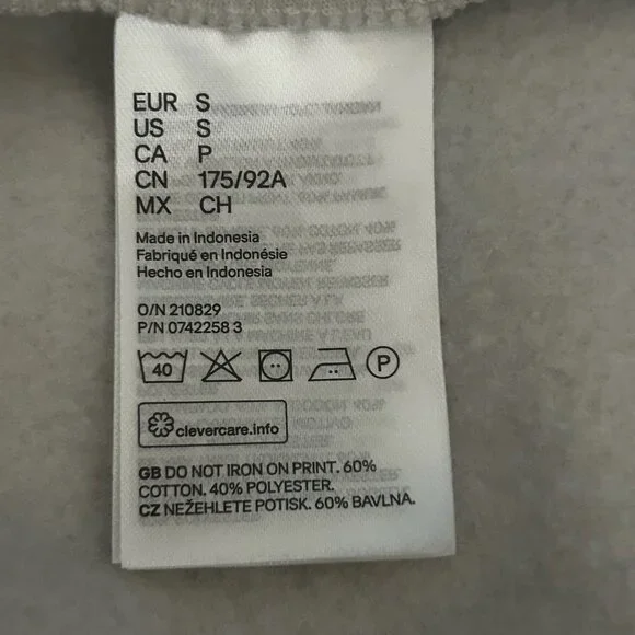 NWOT H&M Men's L'atelier Archives Hoodie, Beige, size S - Picture 9 of 11